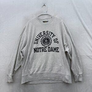 Vintage Universirty Of Notre Dame Sweatshirt Mens L Gray Pullover Fleece
